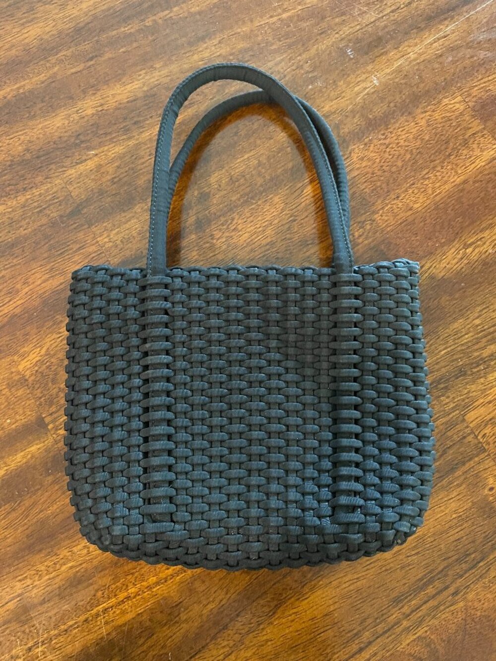 Nine West Mini Adorable Woven Handbag Girls 6" x 6" Black